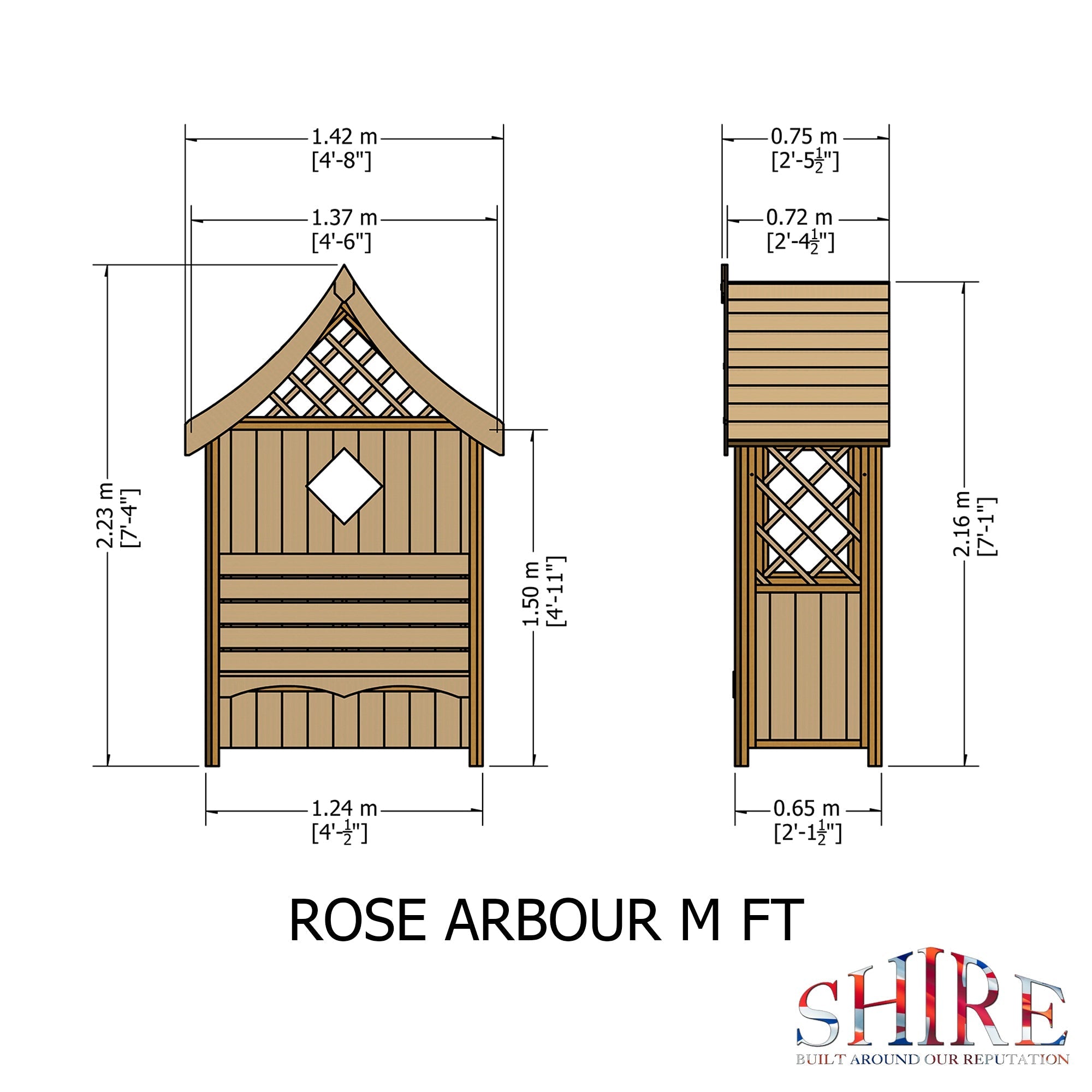 Shire Rose Arbour Seat 1.4x0.7m - Best Shed