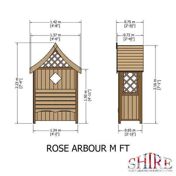 Shire Rose Arbour Seat 1.4x0.7m - Best Shed