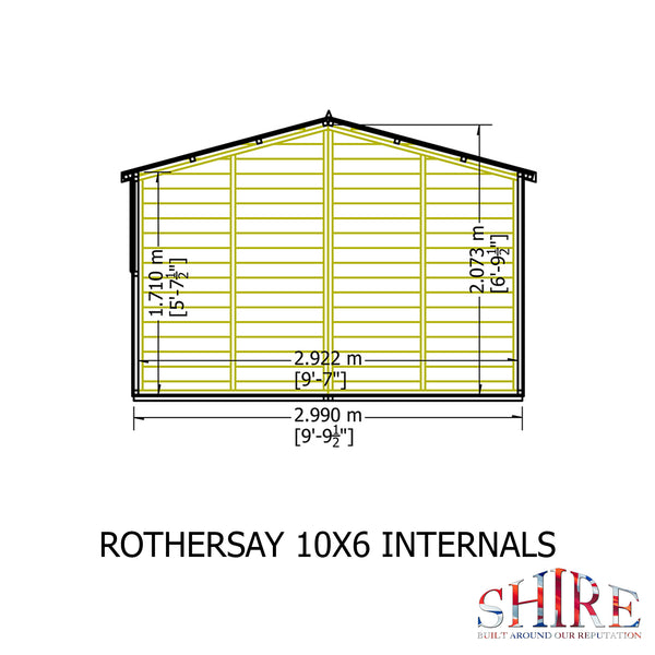 Rothesay 10x6 Garden Shed 12mm Shiplap T&G