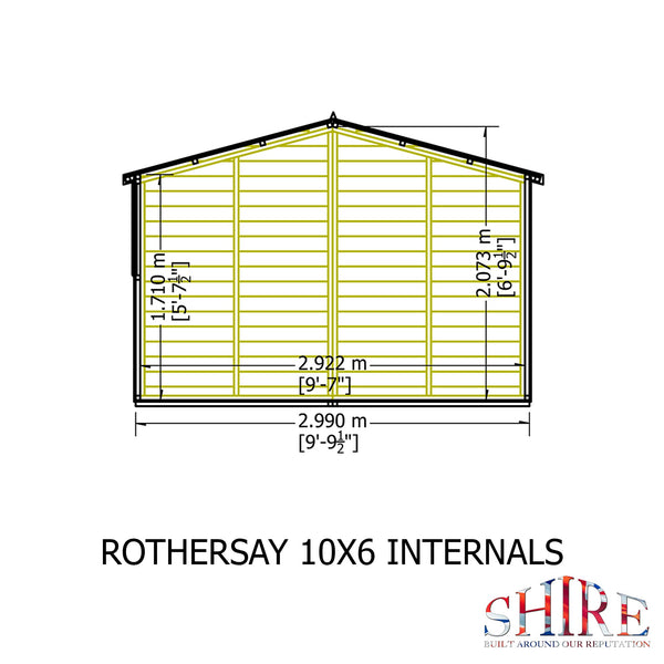 Rothesay 10x6 Garden Shed 12mm Shiplap T&G