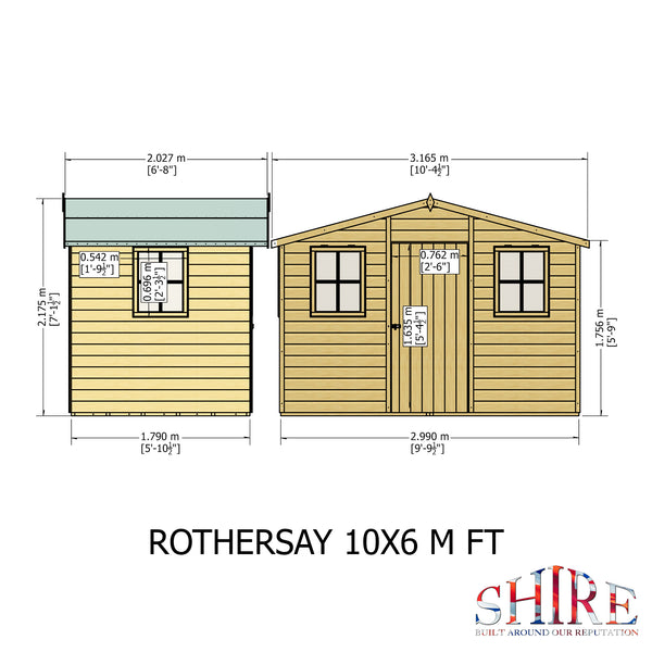 Rothesay 10x6 Garden Shed 12mm Shiplap T&G