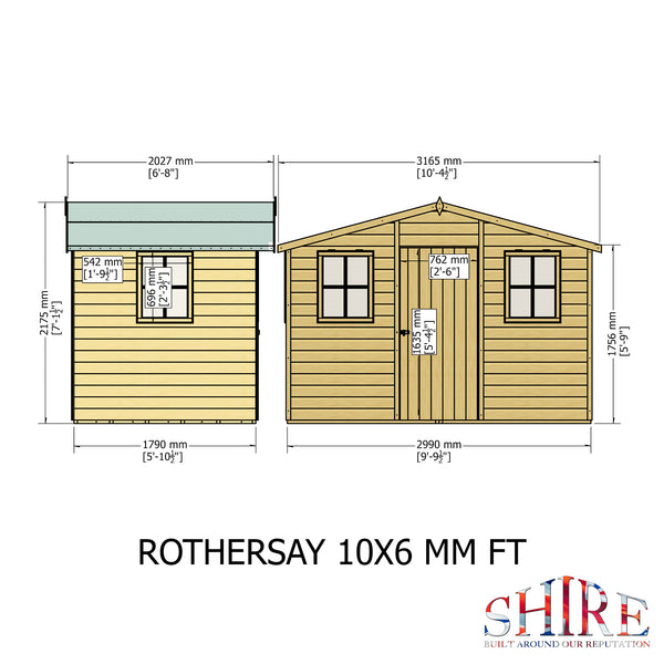 Rothesay 10x6 Garden Shed 12mm Shiplap T&G