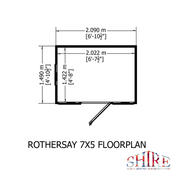 Rothesay 7x5 Garden Shed 12mm Shiplap T&G