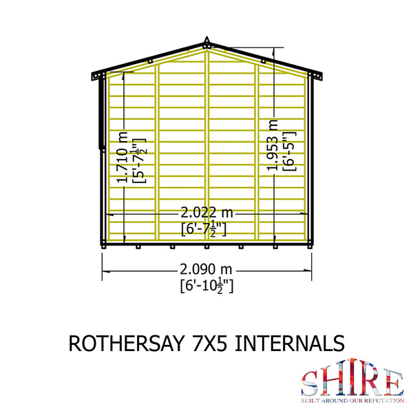 Rothesay 7x5 Garden Shed 12mm Shiplap T&G