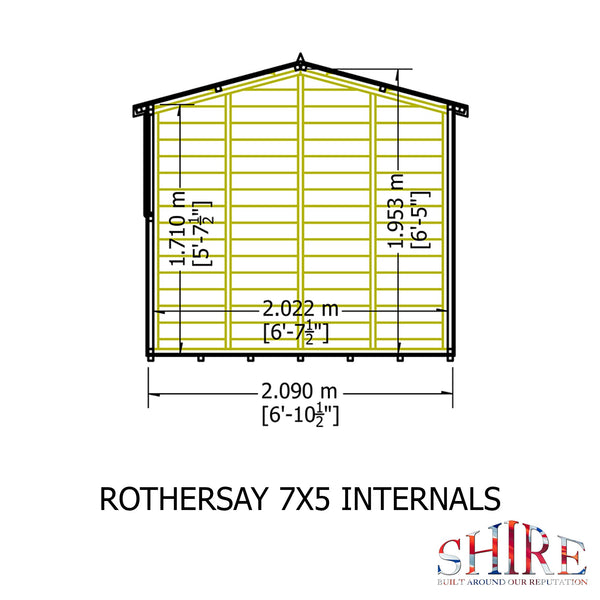 Rothesay 7x5 Garden Shed 12mm Shiplap T&G