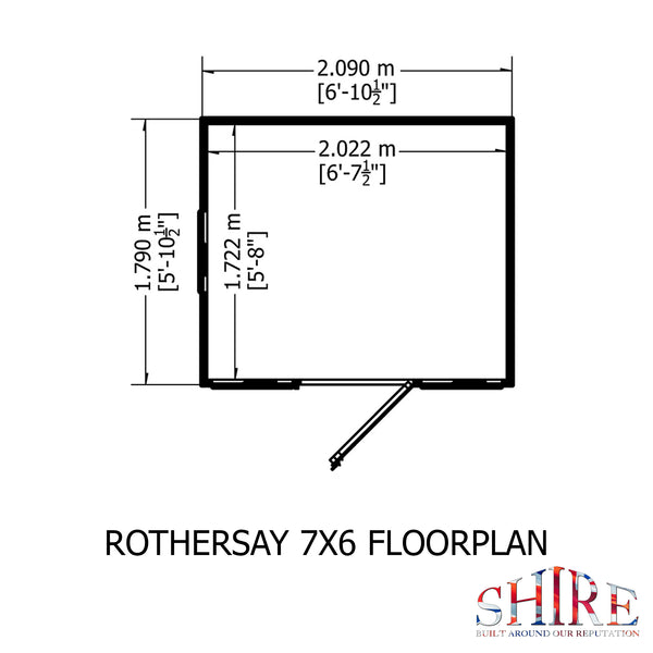 Rothesay 7x6 Garden Shed 12mm Shiplap T&G