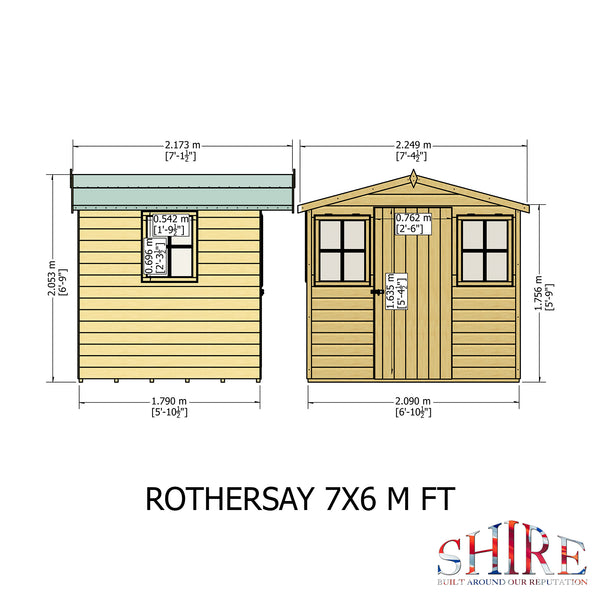 Rothesay 7x6 Garden Shed 12mm Shiplap T&G