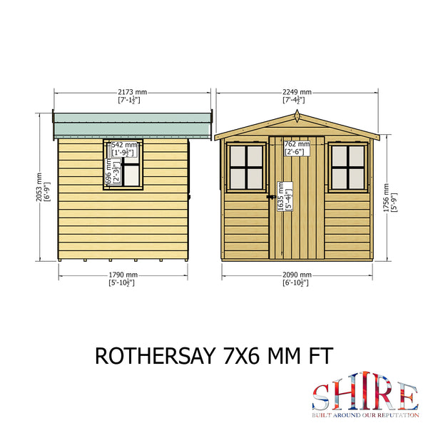 Rothesay 7x6 Garden Shed 12mm Shiplap T&G