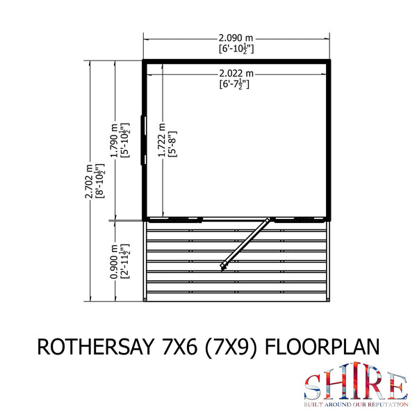 Rothesay 7x9 Garden Shed with Veranda 12mm Shiplap T&G