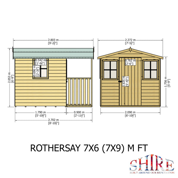 Rothesay 7x9 Garden Shed with Veranda 12mm Shiplap T&G