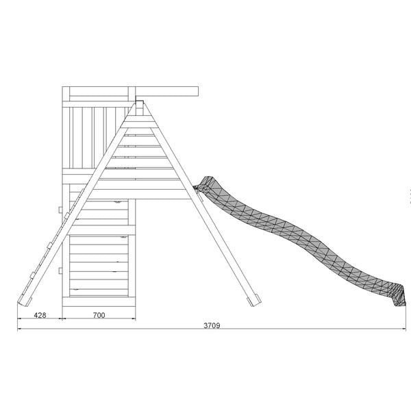 Climber Climbing Frame with swing rope ladder and climbing wall - Best Shed