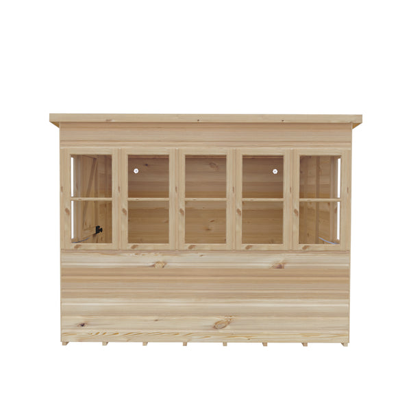 8x8 Sun Pent Potting Shed Style A Single Door 12mm Shiplap