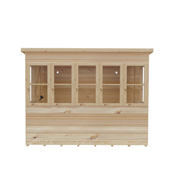 8x8 Sun Pent Potting Shed Style A Single Door 12mm Shiplap
