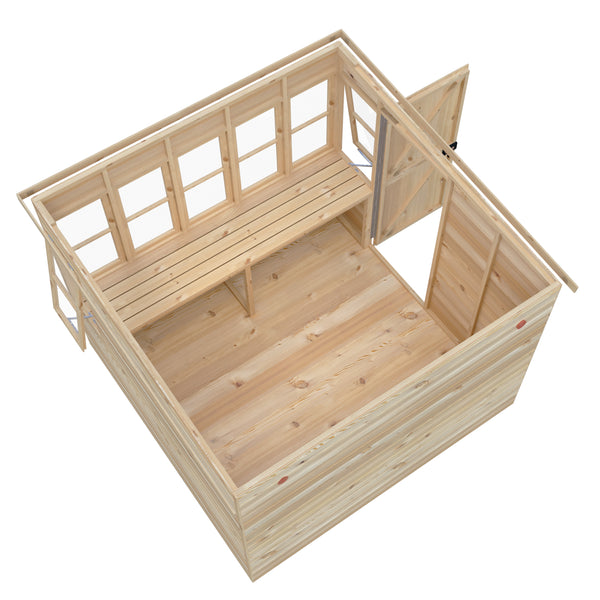 8x8 Sun Pent Potting Shed Style A Single Door 12mm Shiplap