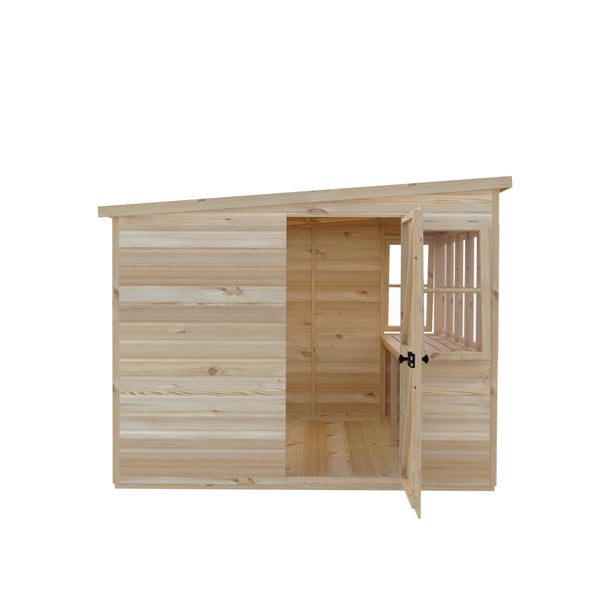 8x8 Sun Pent Potting Shed Style A Single Door 12mm Shiplap