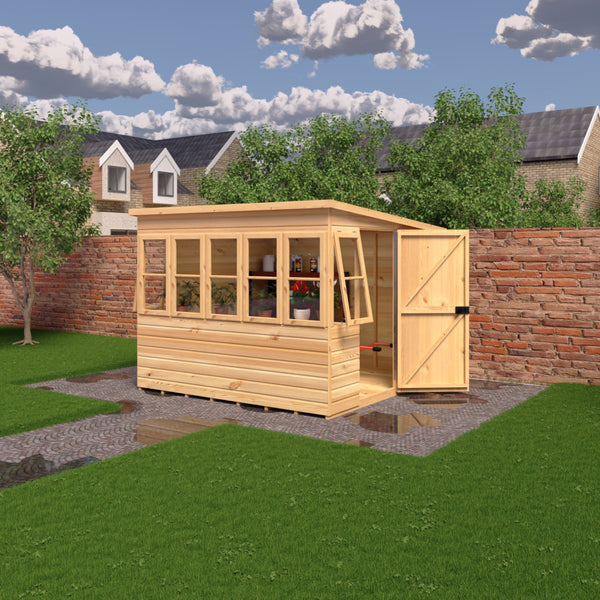 Sun Pent Potting Shed Style B 8x8 Single Door 12mm Shiplap