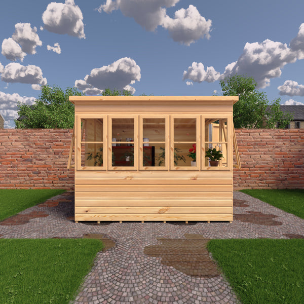 Sun Pent Potting Shed Style B 8x8 Single Door 12mm Shiplap