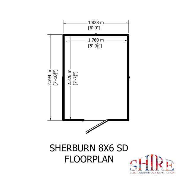 Shire 8x6 single door apex shed 12mm shiplap interlock cladding