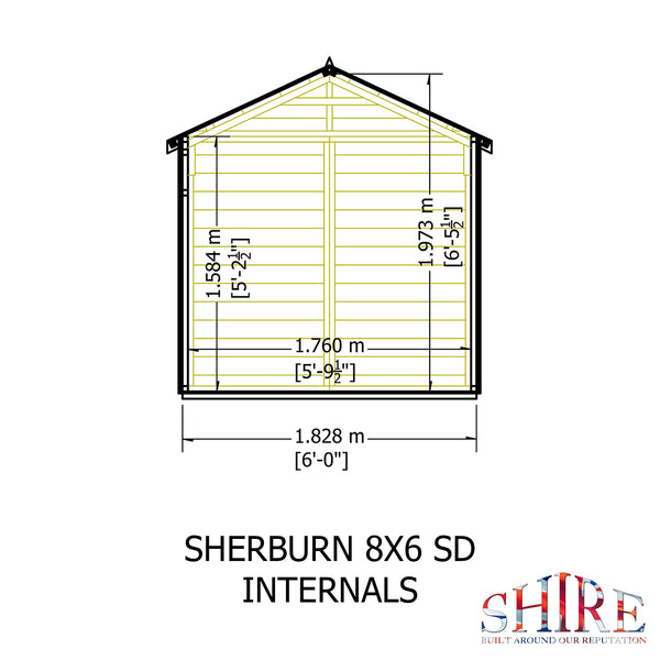 Shire 8x6 single door apex shed 12mm shiplap interlock cladding
