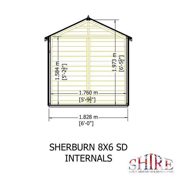 Shire 8x6 single door apex shed 12mm shiplap interlock cladding