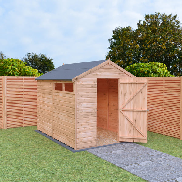 Shire 8x6 single door apex shed 12mm shiplap interlock cladding