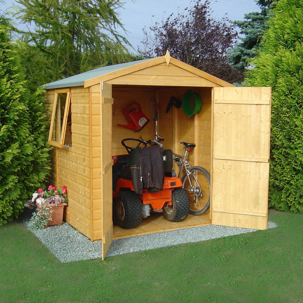 Shire Arran Double Door 6x6 12mm interlock Clad wooden Shed - Best Shed