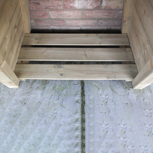 Shire Small Triangular Log Store interlock Pressure Treated 820Wx425D - Best Shed