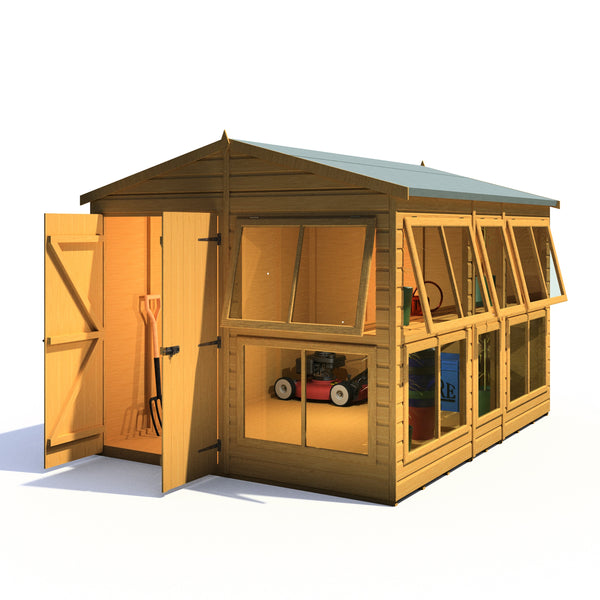 8x10 Sunhut Potting Shed with double doors - Best Shed