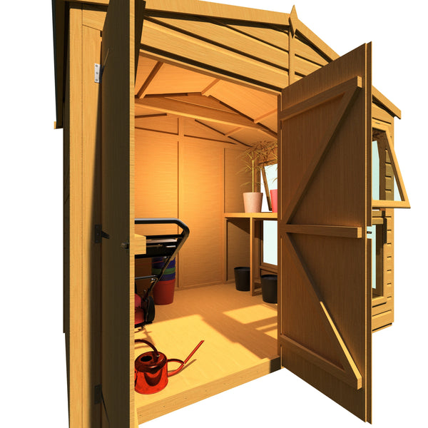 8x6 Sunhut Potting Shed with double doors - Best Shed