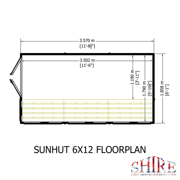 Shire Sun Hut 6x12 Potting Shed 12mm Shiplap - Best Shed