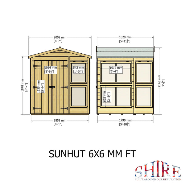 Shire Sun Hut 6x6 Potting Shed - Best Shed