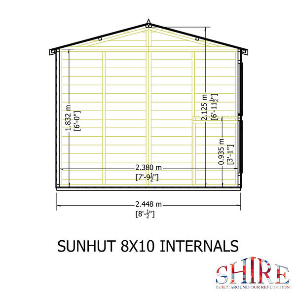 8x10 Sunhut Potting Shed with double doors - Best Shed