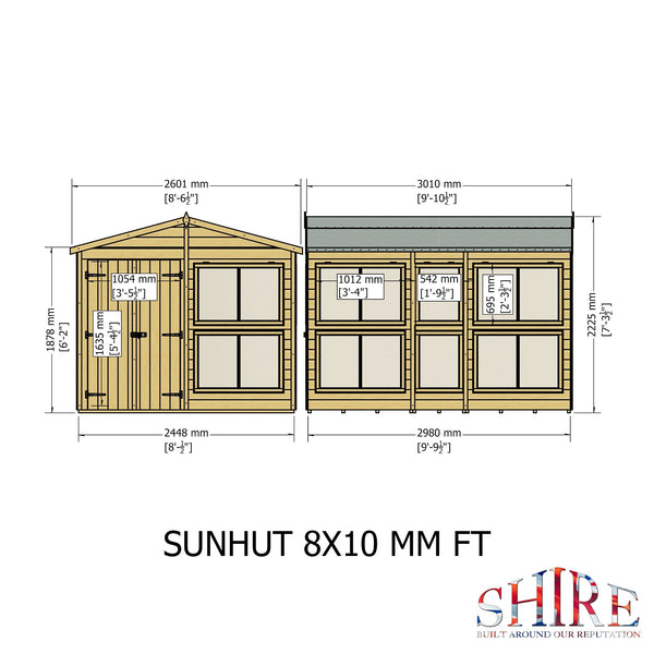 8x10 Sunhut Potting Shed with double doors - Best Shed