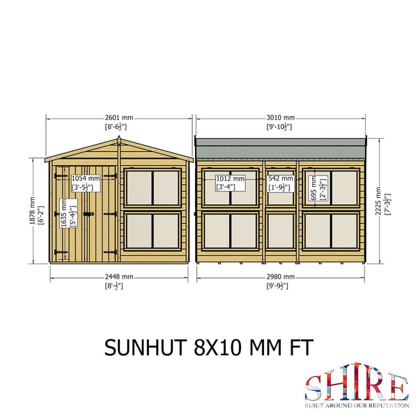 8x10 Sunhut Potting Shed with double doors - Best Shed