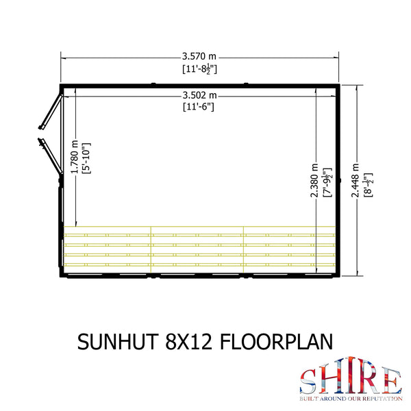 8x12 Sunhut Potting Shed with double doors - Best Shed