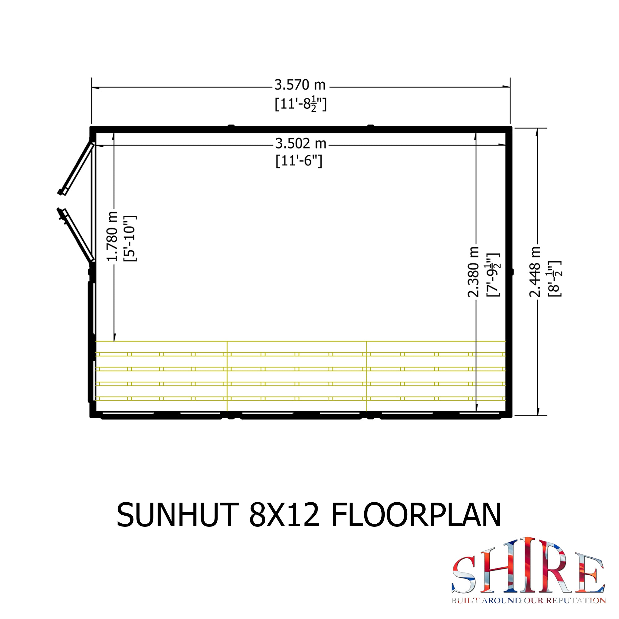 8x12 Sunhut Potting Shed with double doors - Best Shed