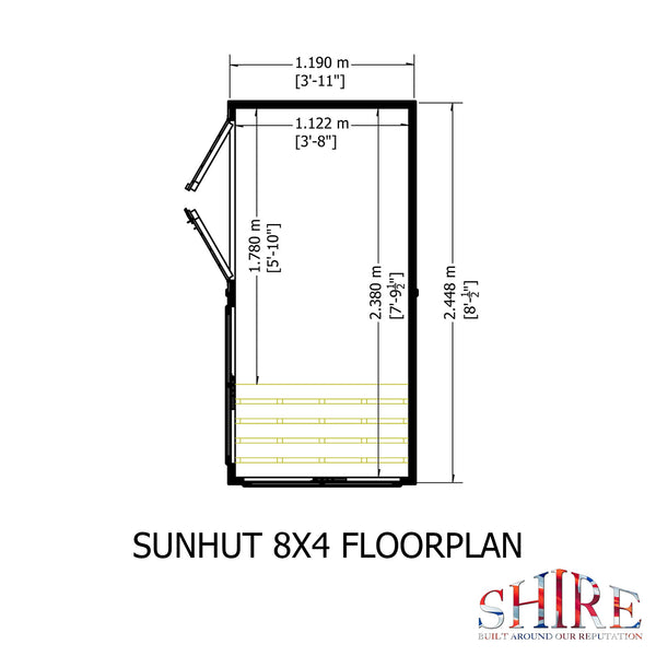 8x4 Sunhut Potting Shed with double doors - Best Shed