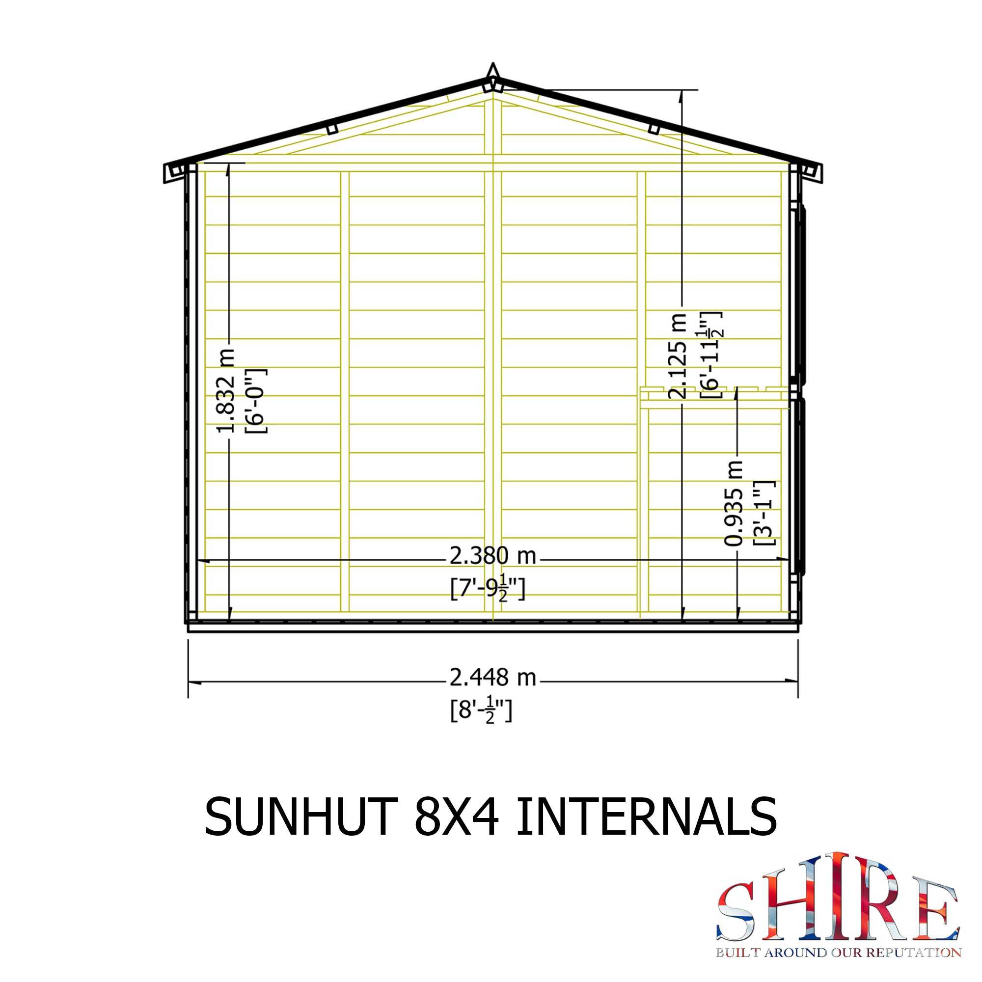 8x4 Sunhut Potting Shed with double doors - Best Shed