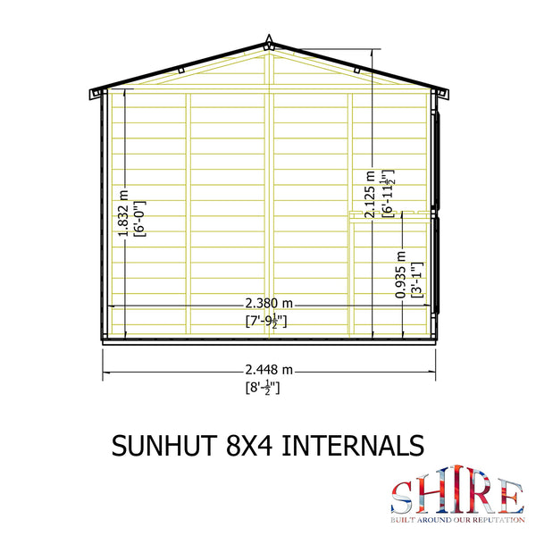8x4 Sunhut Potting Shed with double doors - Best Shed