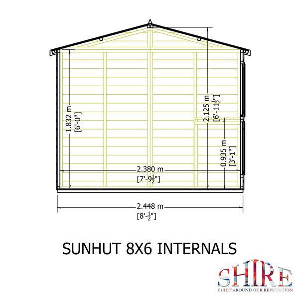 8x6 Sunhut Potting Shed with double doors - Best Shed