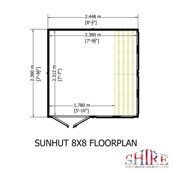 8x8 Sunhut Potting Shed with double doors - Best Shed