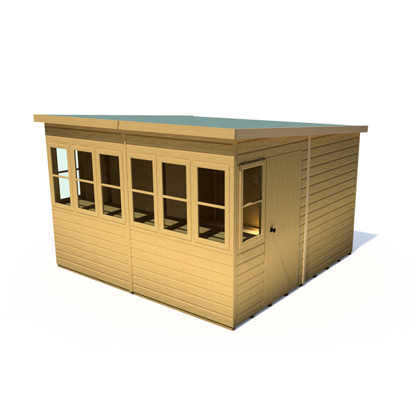 Sun Pent Potting Shed 10x10 Single Door 12mm Shiplap