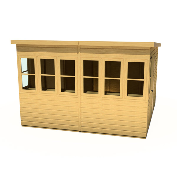 Sun Pent Potting Shed 10x10 Single Door 12mm Shiplap