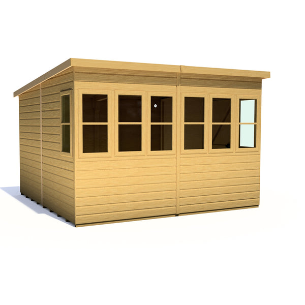 Sun Pent Potting Shed 10x10 Single Door 12mm Shiplap
