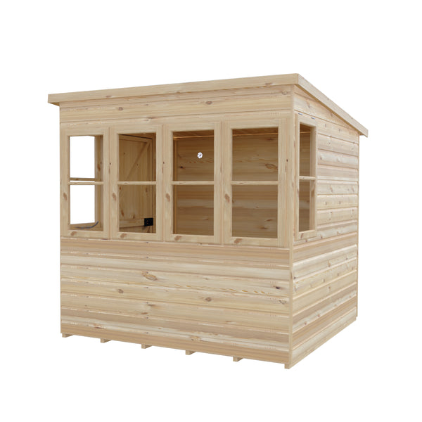 6x6 Sun Pent Potting Shed Style A 6x6 Single Door 12mm Shiplap