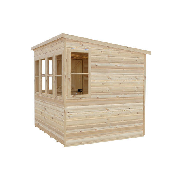 6x6 Sun Pent Potting Shed Style A 6x6 Single Door 12mm Shiplap
