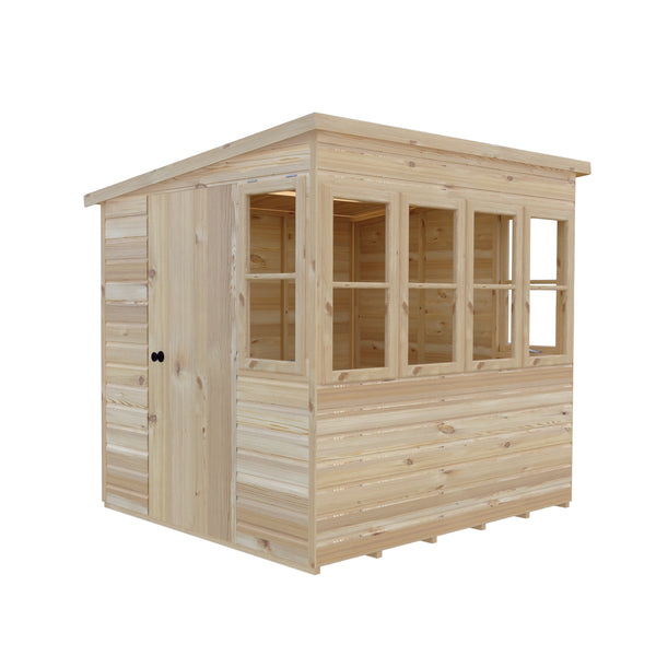 6x6 Sun Pent Potting Shed Style A 6x6 Single Door 12mm Shiplap