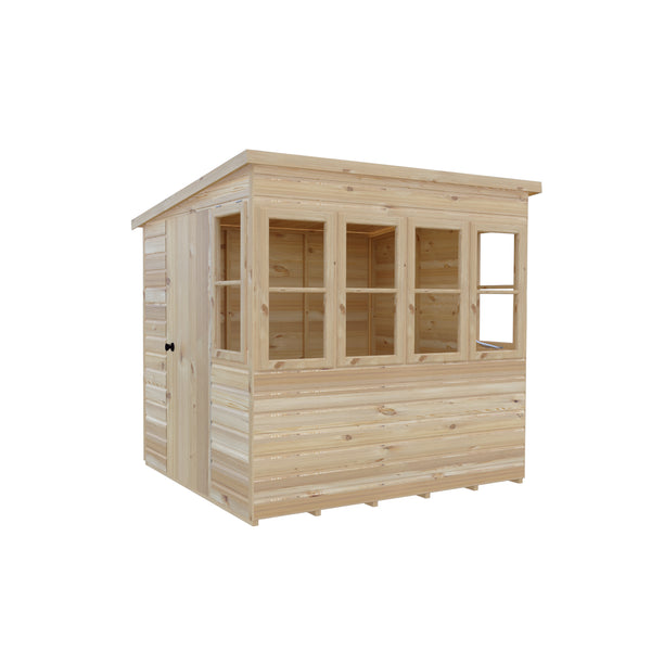 6x6 Sun Pent Potting Shed Style A 6x6 Single Door 12mm Shiplap