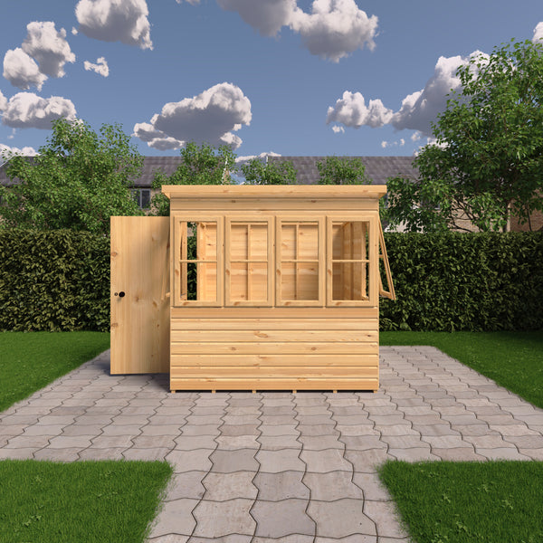 6x6 Sun Pent Potting Shed Style A 6x6 Single Door 12mm Shiplap