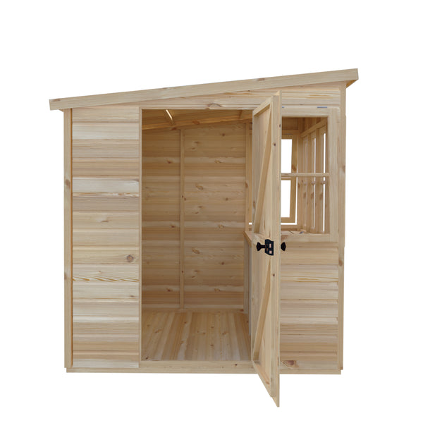 6x6 Sun Pent Potting Shed Style A 6x6 Single Door 12mm Shiplap